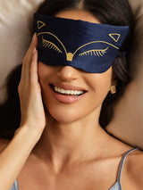 [Mörkblå] SilkSilky-SE Rent Silke Eye Mask 002