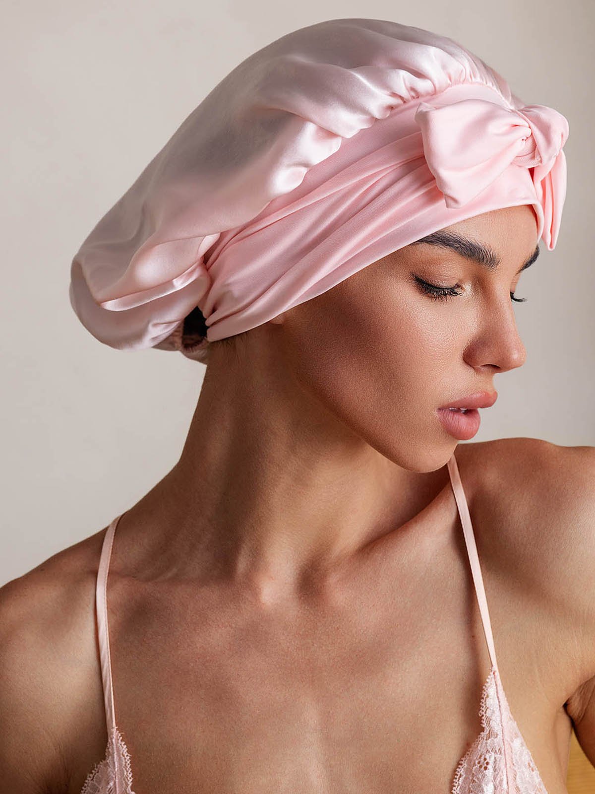 SilkSilky-SE Rent Silke Sleep Cap Ljusrosa 006