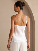 [Vit] SilkSilky-SE Spaghetti Strap V Neck Cami Toppar 002