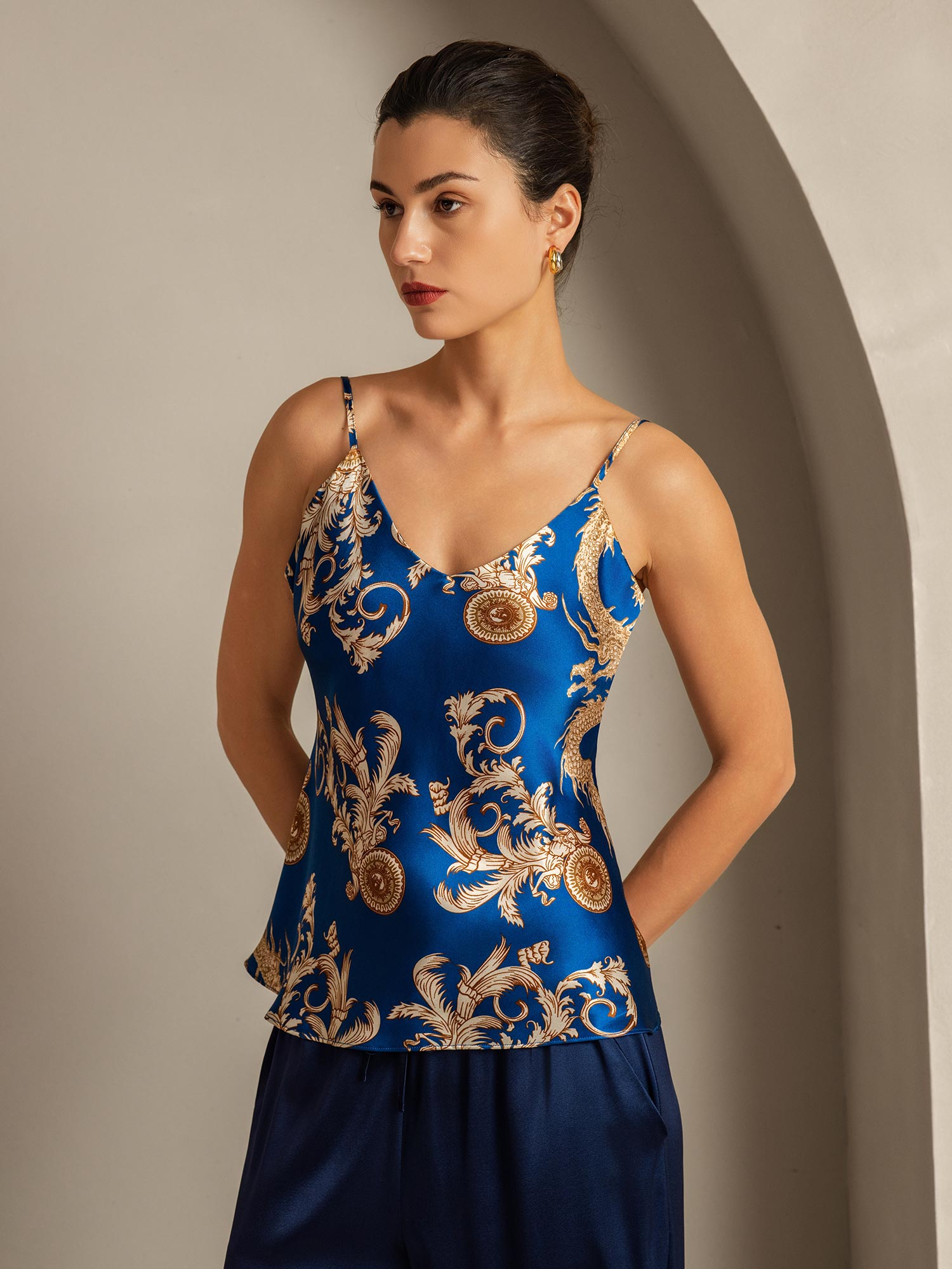 [Navy Drake] SilkSilky-SE Rent Silke Camisoles 005