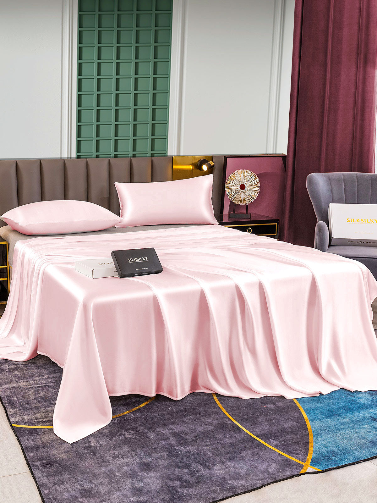 [Rosa] SilkSilky-SE 25Momme Rent Silke Bedding Set 003