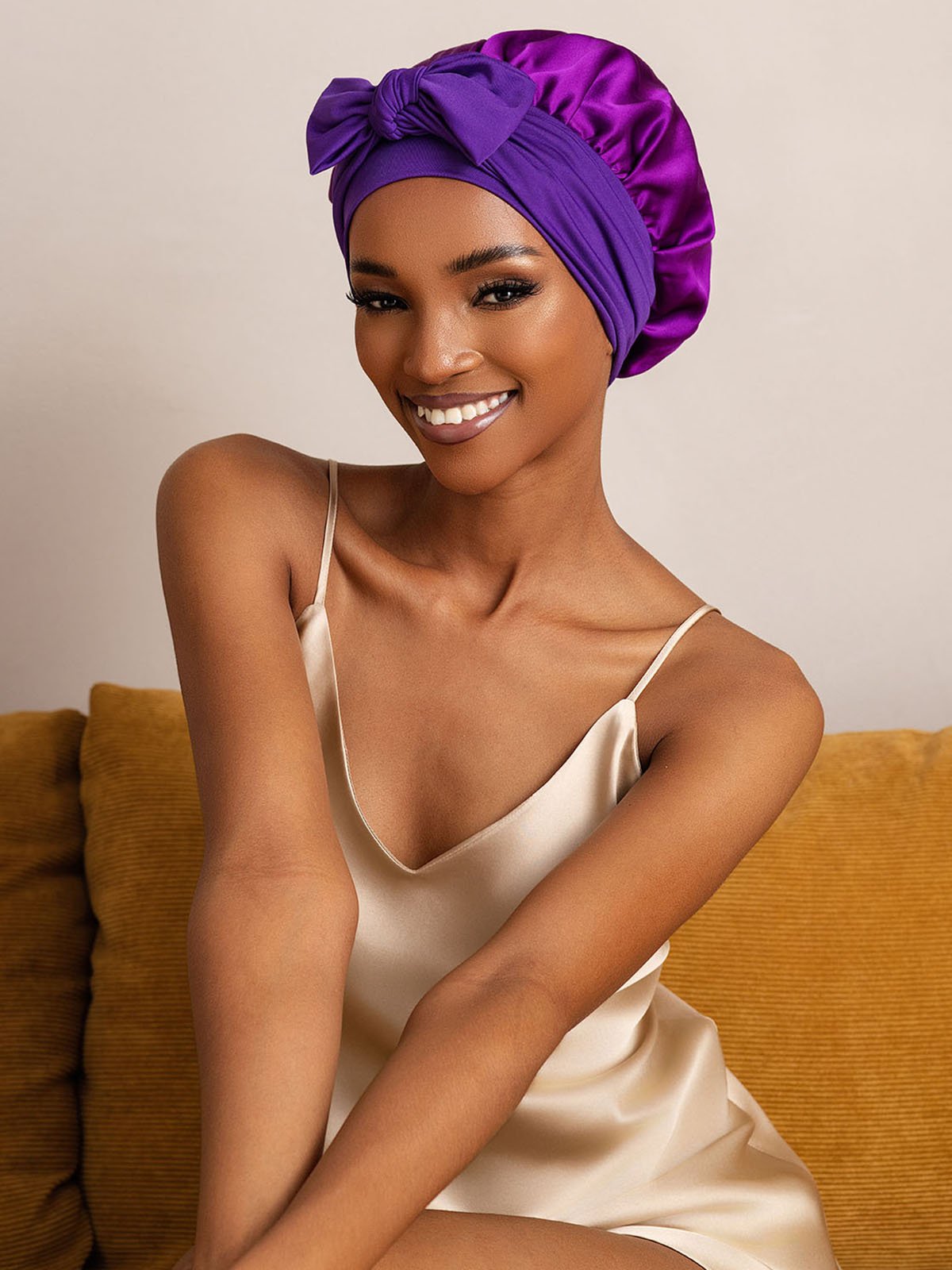 SilkSilky-SE Rent Silke Sleep Cap Lila 004
