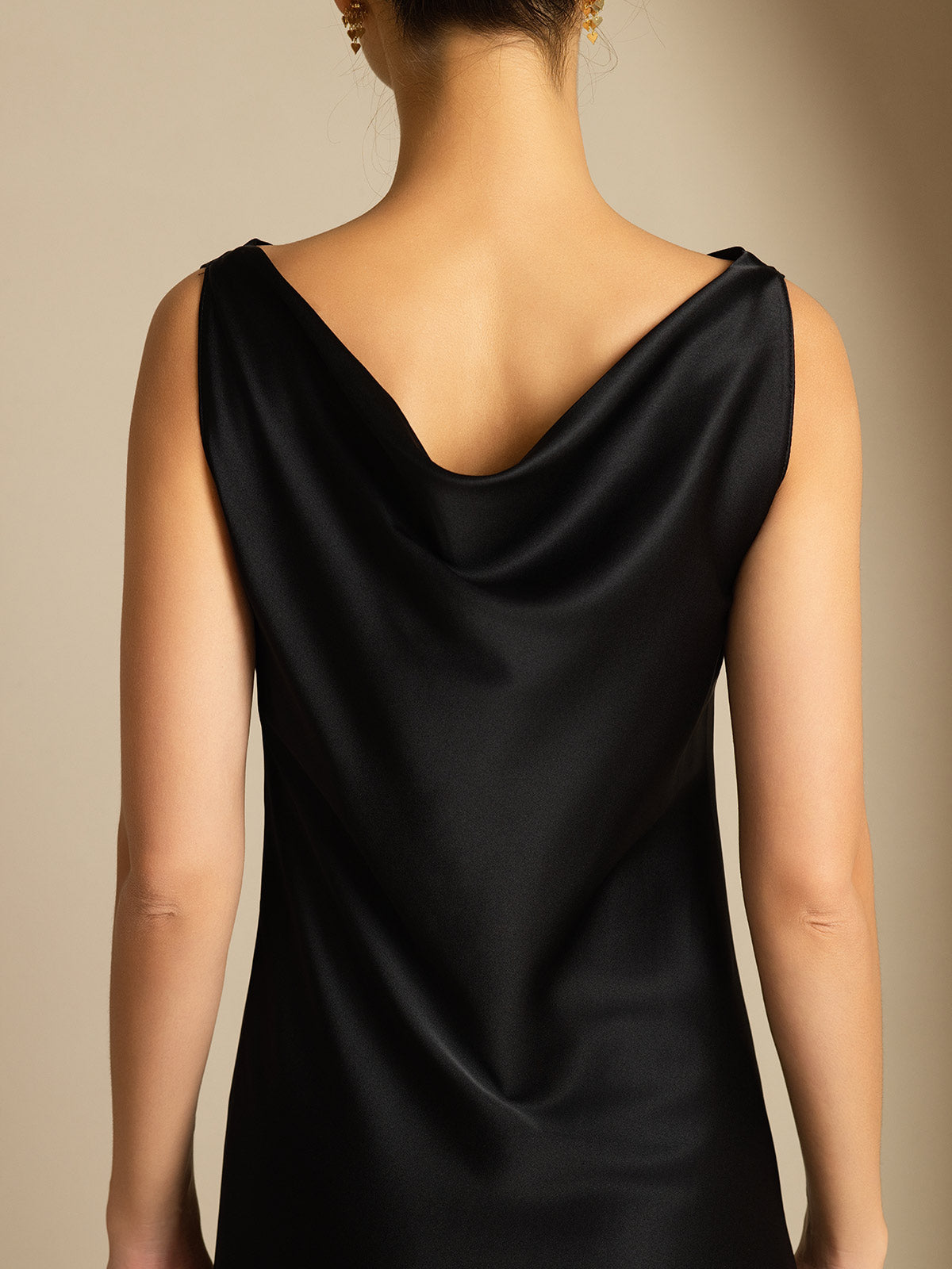 [Svart] SilkSilky-SE 19Momme Silke Dress 004