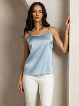 [Gråblå] SilkSilky-SE Spaghetti Strap Cami Toppar 004