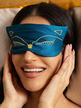 [Kungsblått] SilkSilky-SE Rent Silke Eye Mask 002