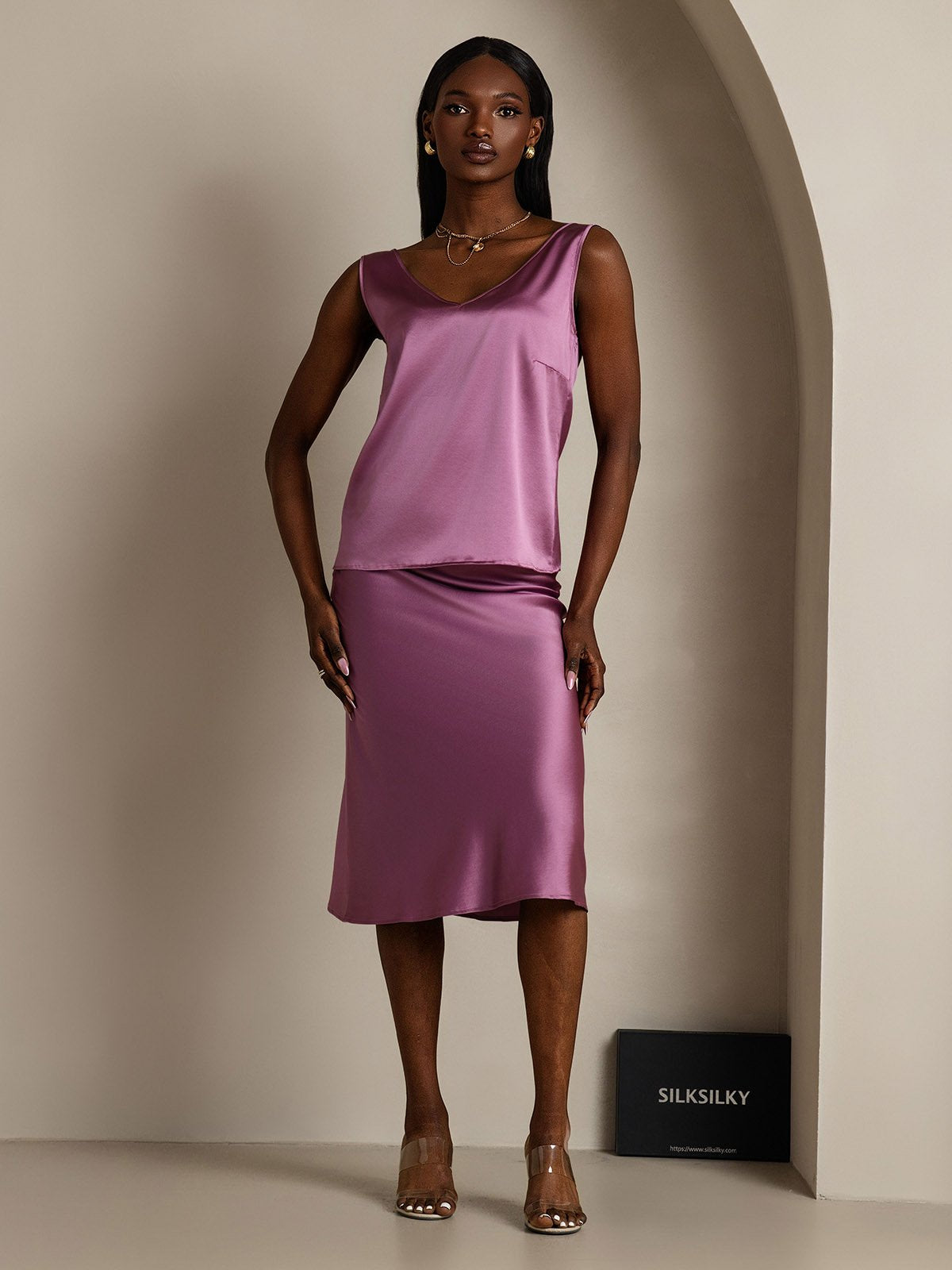 [Mörklila] SilkSilky-SE 19Momme Silke Camisoles 005