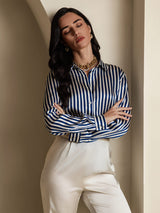 [Marin Rand] SilkSilky-SE Long Sleeve Lapel Collar Damskjorta 002