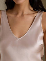 [Skugggrå] SilkSilky-SE Sleeveless V Neck Cami Toppar 004