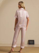 [Rosa Hjärta Geo] SilkSilky-SE Kort Ärm Dam Pyjama 002