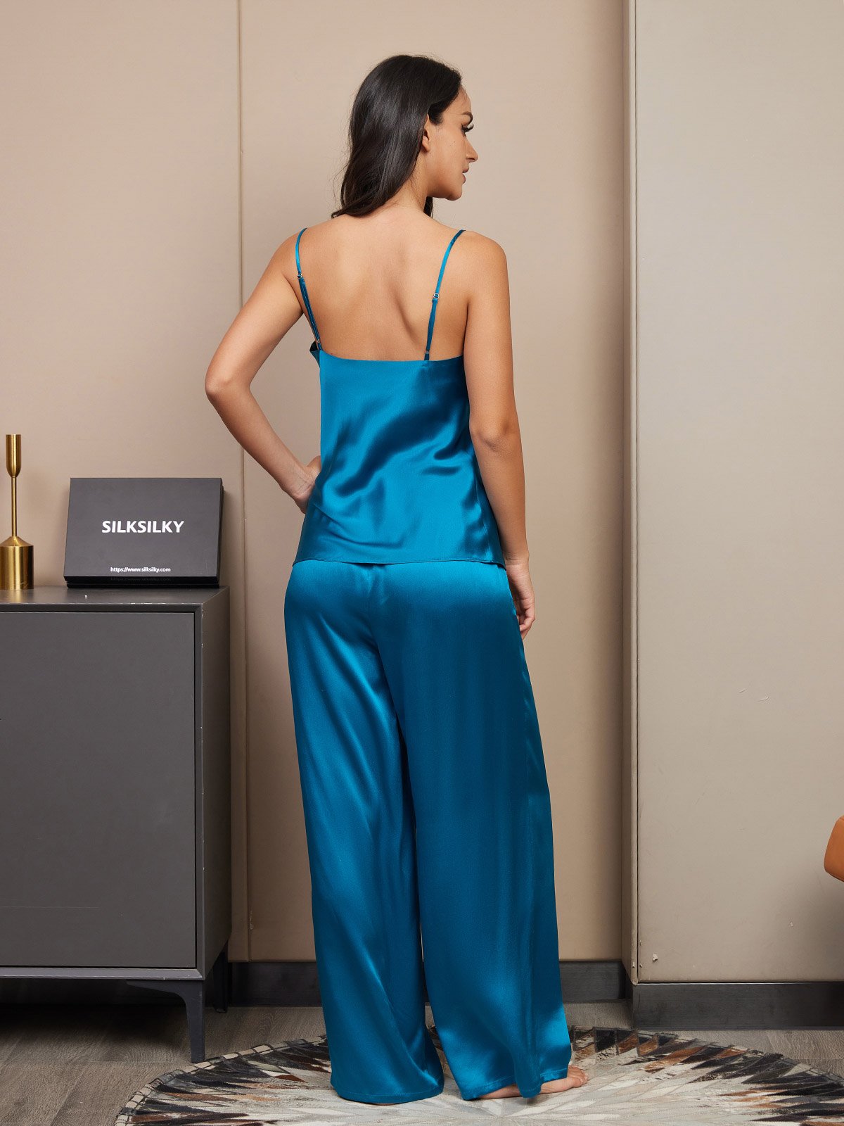 [Kungsblått] SilkSilky-SE Rent Silke Camisole Set 002
