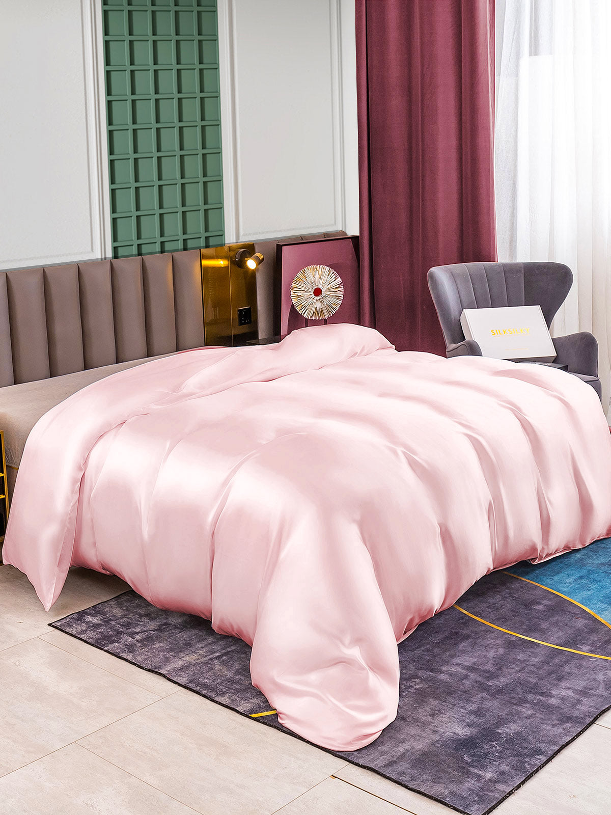 SilkSilky SE 25Momme Rent Silke Duvet Cover Rosa 001