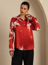 [Vin] SilkSilky-SE 19Momme Lång Ärm Slagkrage Damskjorta 001