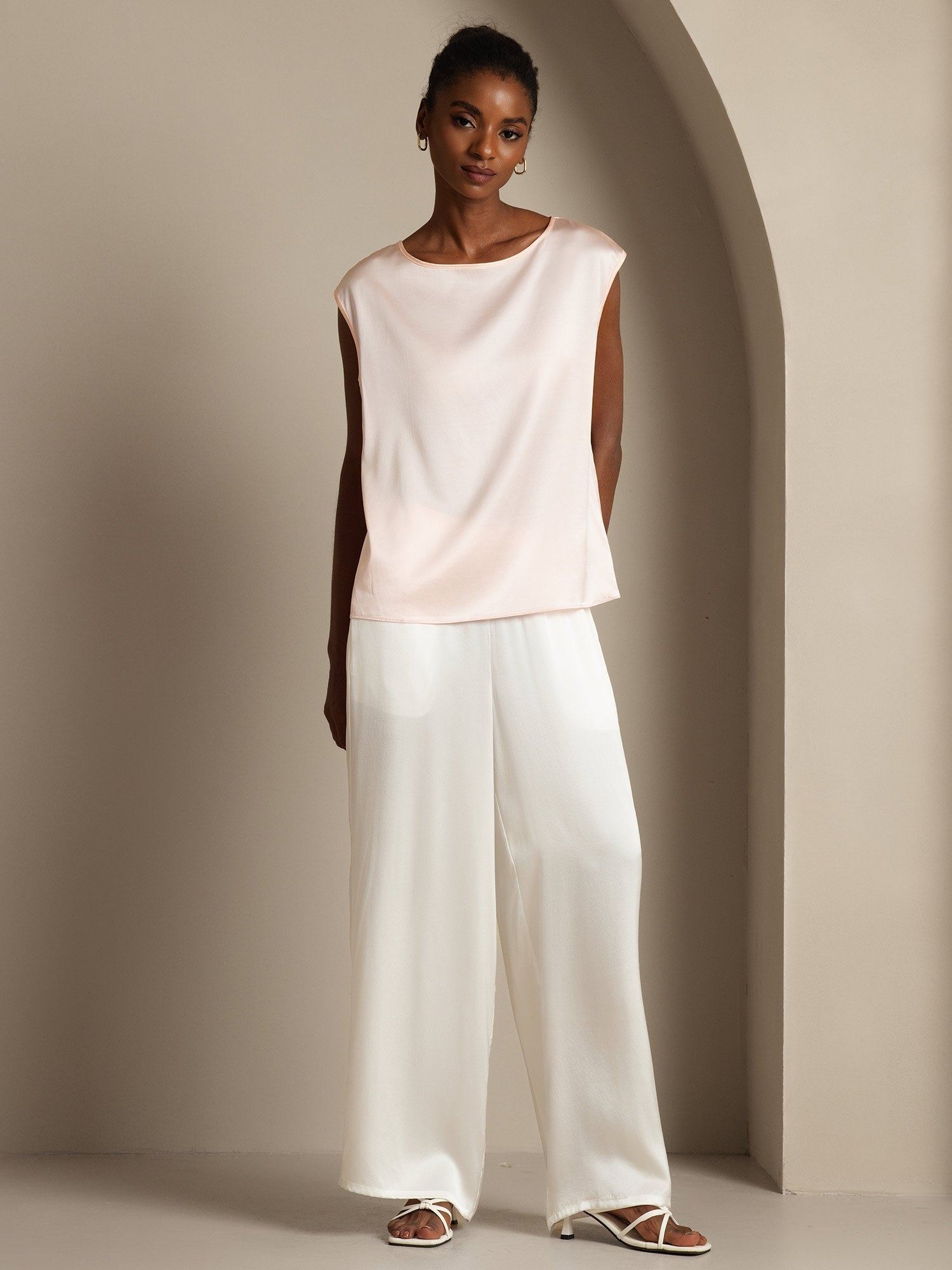 [Rosa] SilkSilky-SE 19Momme Silke Womens T-Shirt 005,