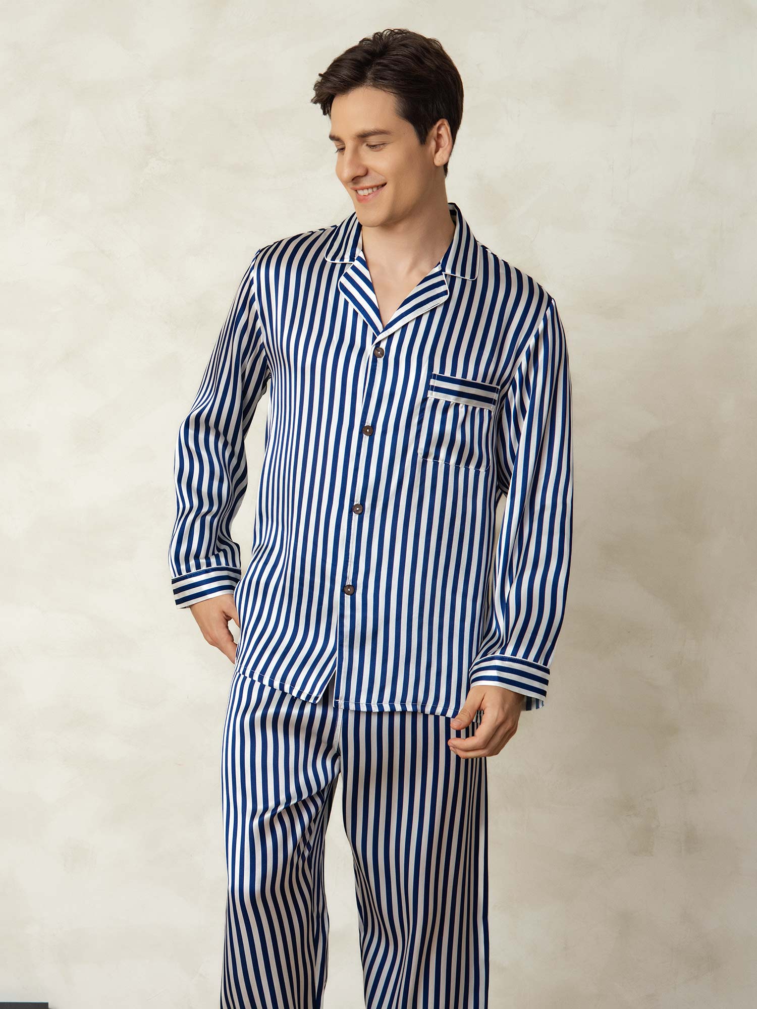 [Marin Rand] SilkSilky-SE 19Momme Rent Silke Mens Pajamas 005