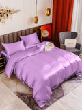 SilkSilky SE 19Momme Rent Silke Bedding Set Lavendel 001