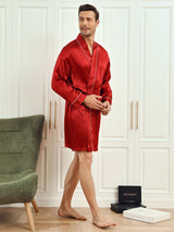 [Vin] SilkSilky-SE Rent Silke 3/4 Ärm Mens Robe 004