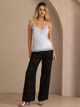 [Gråblå] SilkSilky-SE Spaghetti Strap V Neck Cami Toppar 006