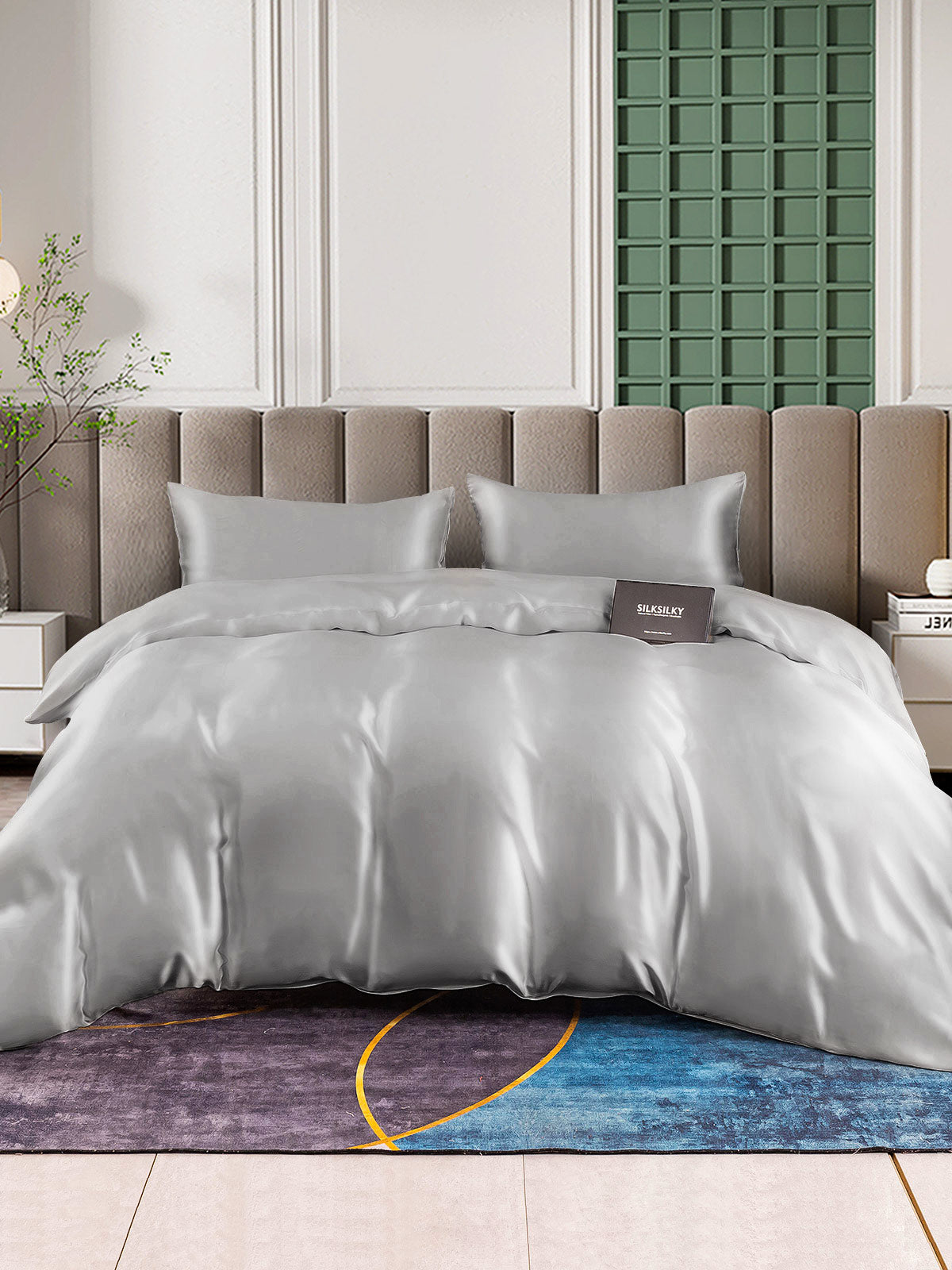 [Silver] SilkSilky-SE 25Momme Rent Silke Bedding Set 002