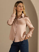 [Toscana] SilkSilky-SE Long Sleeve Lapel Collar Damskjorta 002