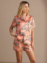 [Rosa Katt] SilkSilky-SE Short Sleeve Lapel Collar Dam Pyjama 001