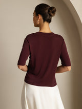 [Windsorvin] SilkSilky-SE Half Sleeve Crewkrage Dam T-Shirt 002