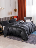 SilkSilky SE 19Momme Rent Silke Bedding Set Svart 004