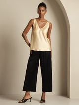 [Champagne] SilkSilky-SE Sleeveless V Neck Cami Toppar 008