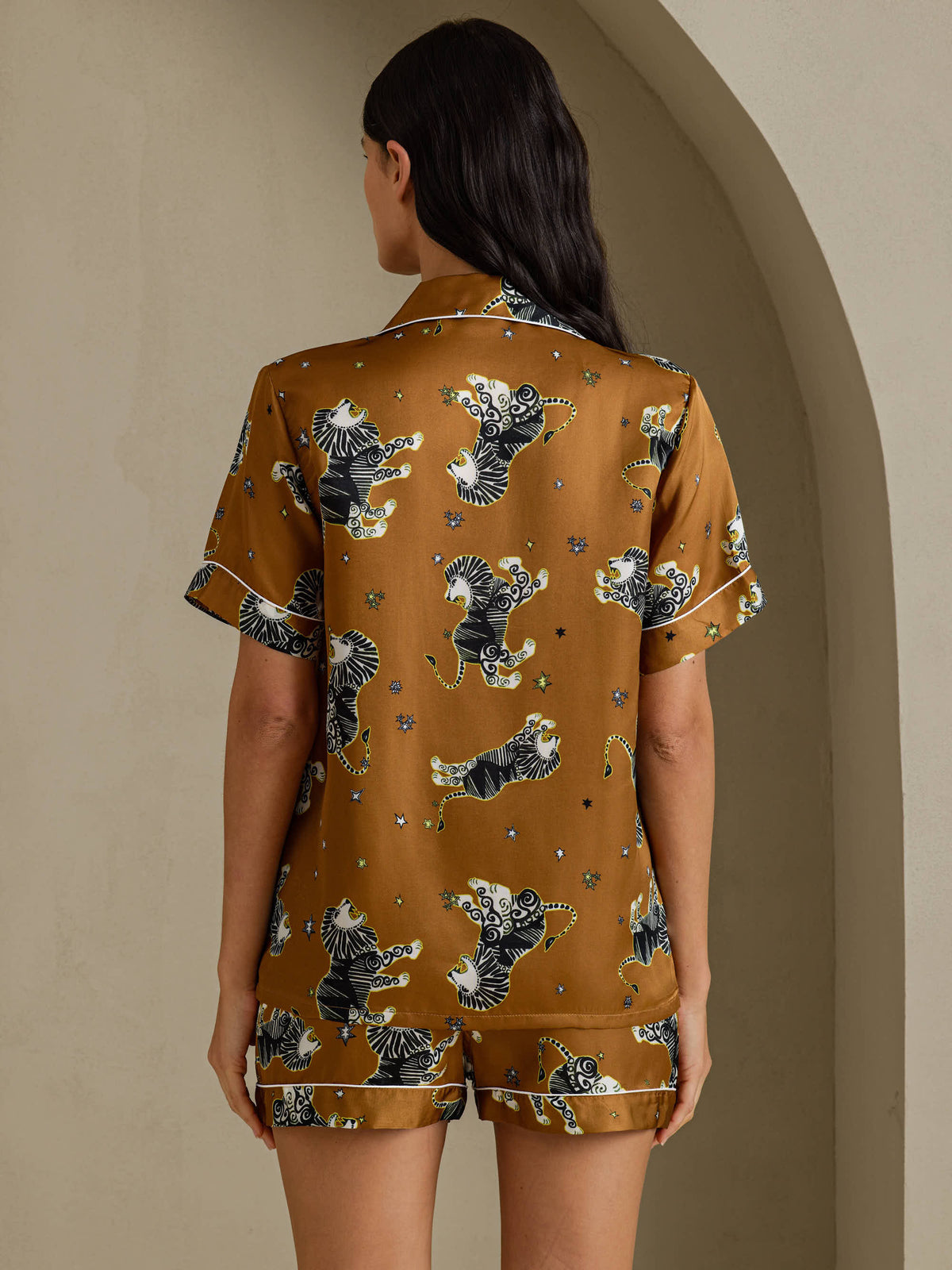 [Brunt Lejon] SilkSilky-SE Short Sleeve Notch Collar Dam Pyjama 002