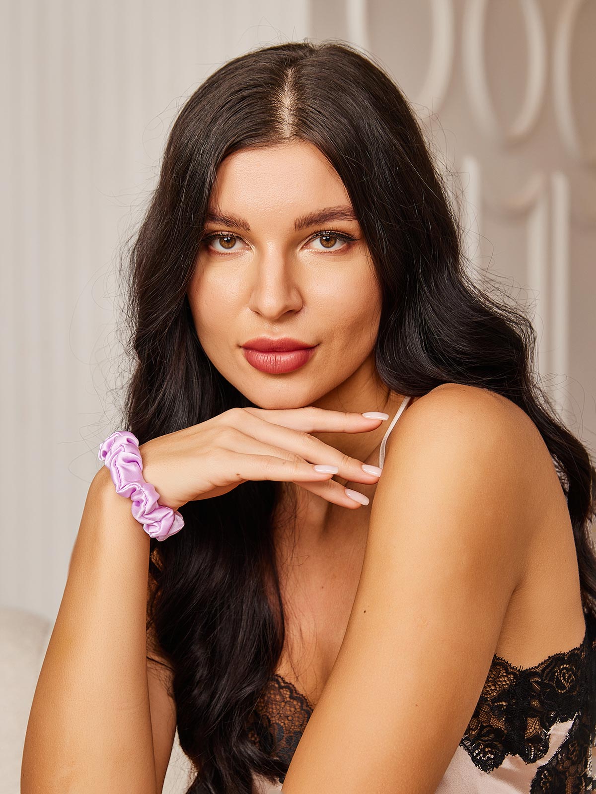 [Lavendel] SilkSilky-SE 19Momme Rent Silke Scrunchie 002