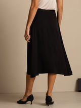 [Svart] SilkSilky-SE 19Momme Silke Skirt 002