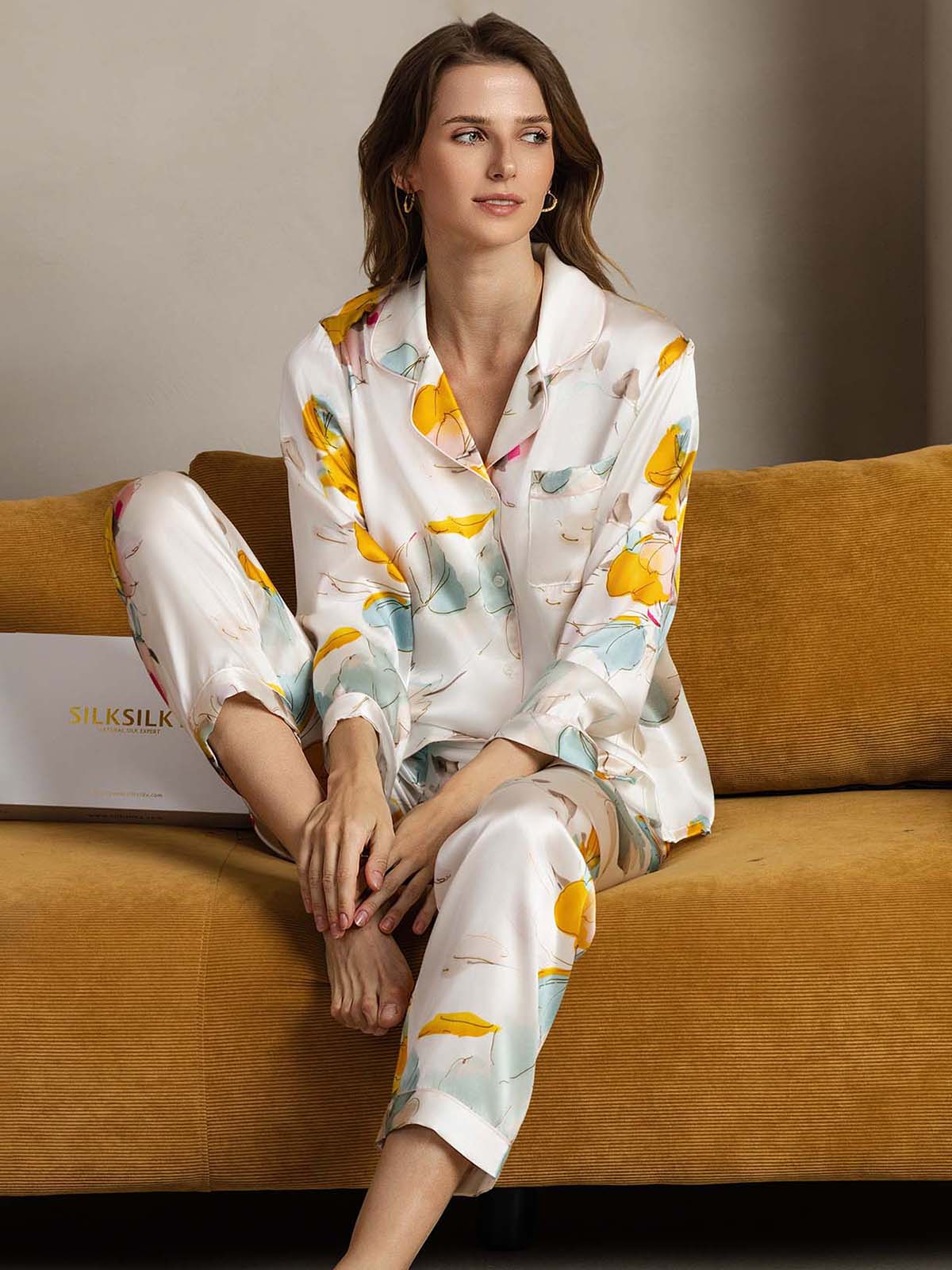 [Orkidé Bläck] SilkSilky-SE Rent Silke Womens Pajamas 004