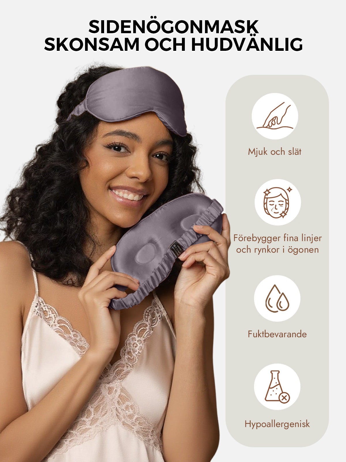 [Mörkgrå] SilkSilky-SE Rent Silke Eye Mask 003