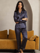 [Marin Kedja] SilkSilky-SE Long Sleeve Lapel Collar Dam Pyjama 005