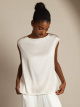 [Vit] SilkSilky-SE Cap Sleeve Round Neck Dam T-Shirt 006