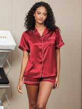 [Vin] SilkSilky-SE Short Sleeve Lapel Collar Dam Pyjama 004