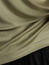 [Torkad Ört] SilkSilky-SE 100% Silk Jersey Short Sleeve Mock Neck Dam T-Shirt 005