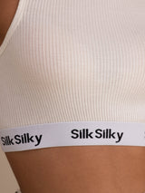 [Vit] SilkSilky-SE Sleeveless Crew Neck Cami Toppar 006