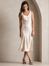 [Beige] SilkSilky-SE Sleeveless Klänning 001