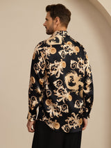 [Svart Drake] SilkSilky-SE Long Sleeve Lapel Collar Herrskjorta 002
