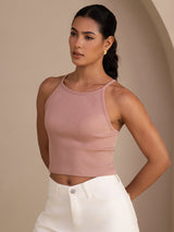 [Rosa] SilkSilky-SE Sleeveless Crew Neck Cami Toppar 003