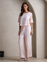 [Rosa] SilkSilky-SE Half Sleeve Round Neck Dam Pyjama 006