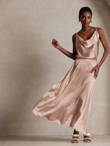 [Toscana] SilkSilky-SE Spaghetti Strap Cowl Neck Cami Toppar 007