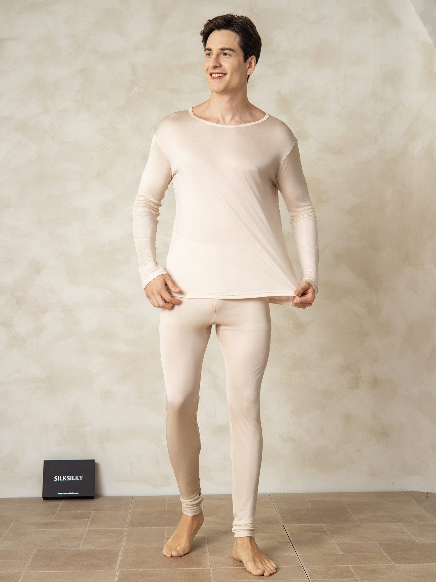 [Tan] SilkSilky-SE Silke Mens Pajamas 003