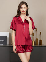 [Vin] SilkSilky-SE Short Sleeve Lapel Collar Dam Pyjama 003