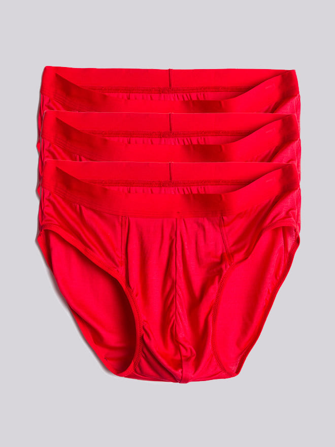 [Röd] SilkSilky-SE Rent Silke Mens Underwear 005