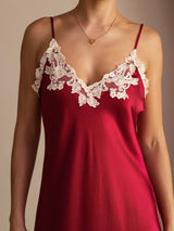 [Vin] SilkSilky-SE Spaghetti Strap V Neck Klänning 004