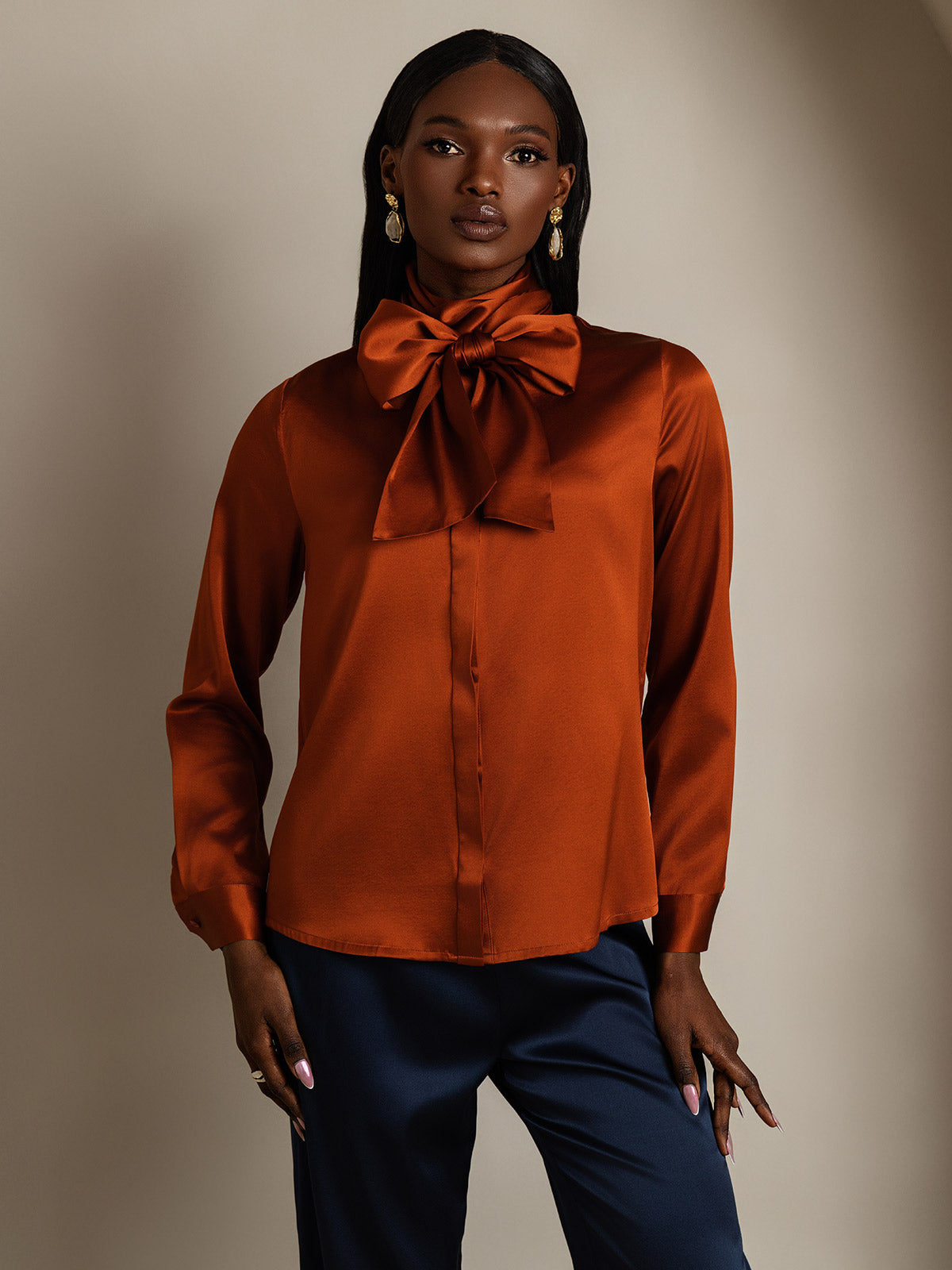 [Kola] SilkSilky-SE 19Momme Silke Womens Shirt 003