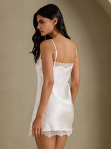 [Vit] SilkSilky-SE Spaghetti Strap Sweetheart Neck Nattlinne 002