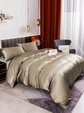 SilkSilky SE 19Momme Rent Silke Bedding Set Kaki 004