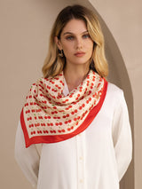 [Beige Körsbär] SilkSilky-SE Scarf 005